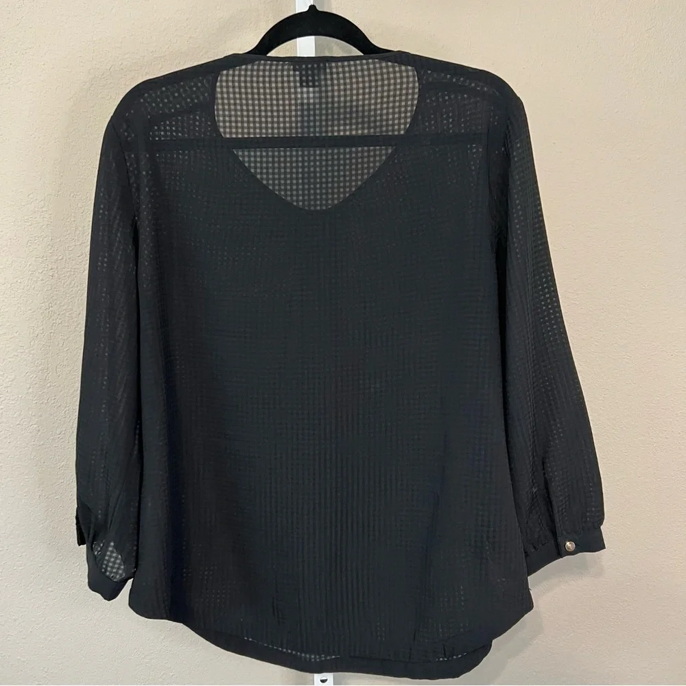 J. Crew Black Sheer Blouse - Picture 3 of 3